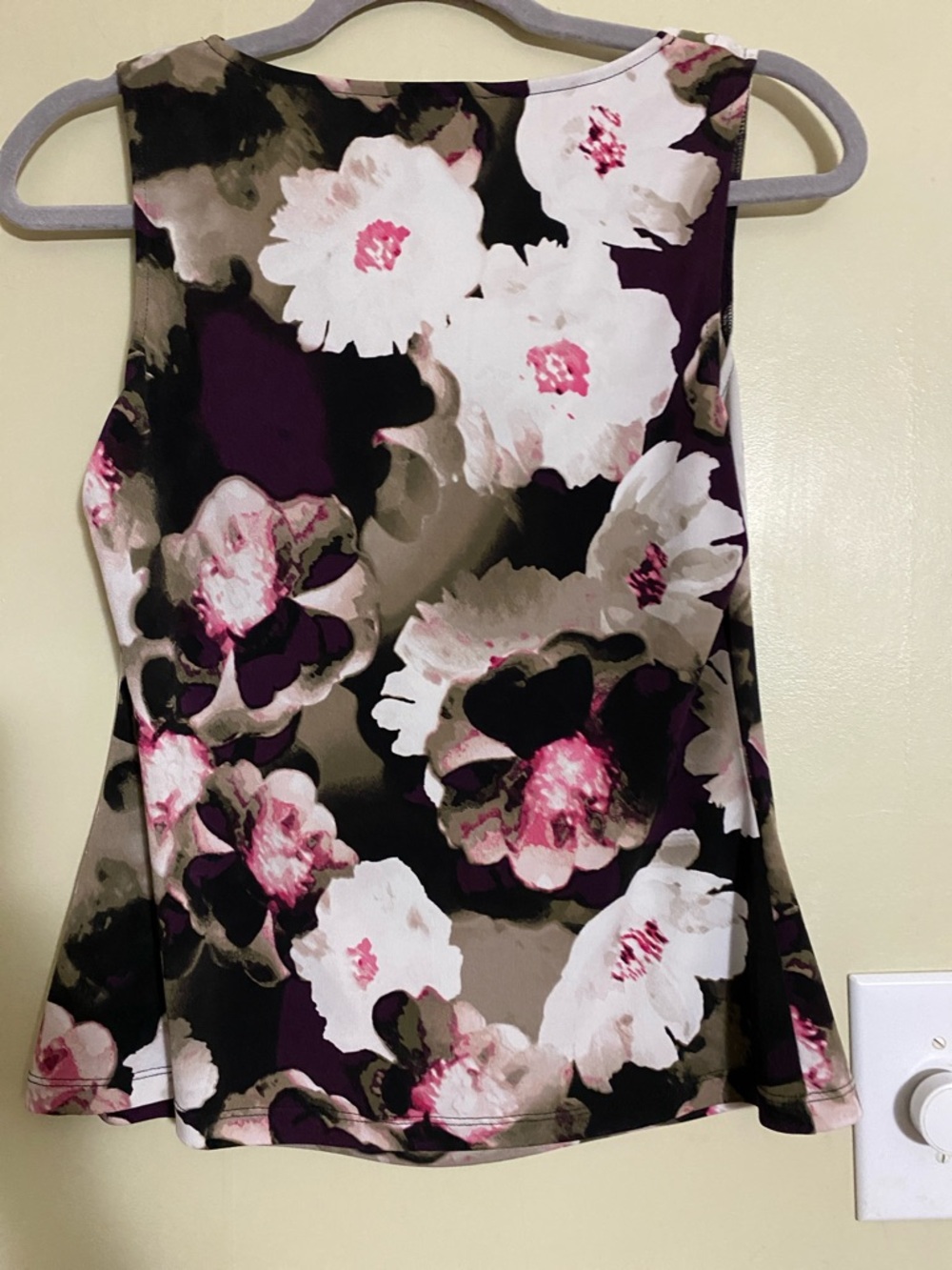 Calvin Klein Draped Floral Cami - White, Purple, Pink, Olive - Picture 4 of 4